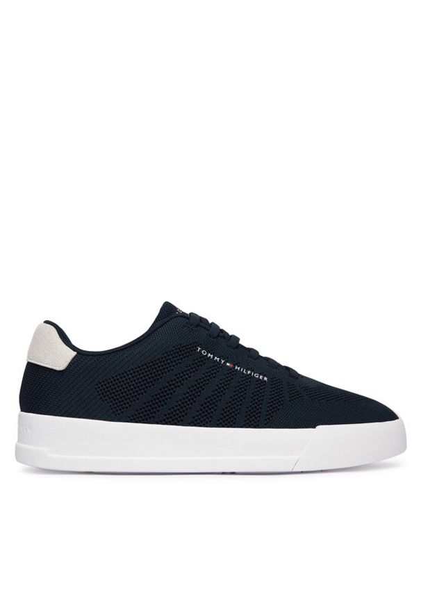 TOMMY HILFIGER - Tommy Hilfiger Sneakersy Th Court Knit FM0FM05823 Granatowy. Kolor: niebieski. Materiał: materiał