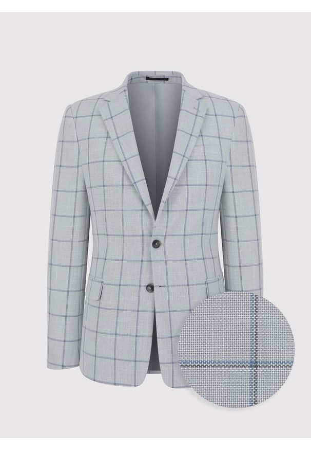 Pako Lorente - PAKO LORENTE – Szara marynarka casualowa. Okazja: na co dzień. Kolor: szary. Materiał: poliester, wełna, bawełna. Styl: casual