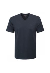 Koszulka Męska (T-Shirt) - Pako Jeans - Granatowa, Dekolt V-Neck (Serek). Okazja: na co dzień. Kolor: niebieski. Materiał: bawełna. Styl: casual