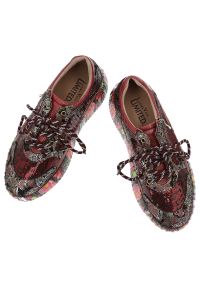 Czerwone Sneakersy Laura Vita Stylowe Obuwie Damskie. Zapięcie: zamek. Kolor: czerwony. Wzór: kwiaty. Styl: elegancki #4