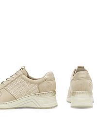 Rieker Sneakersy N4368-62 Beżowy. Kolor: beżowy. Materiał: skóra