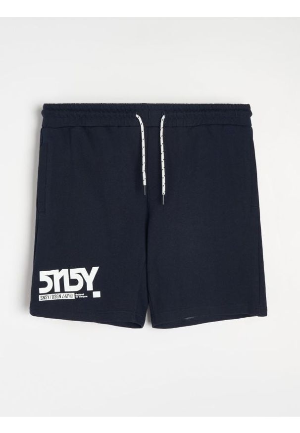 Sinsay - Szorty dresowe - niebieski. Kolor: niebieski. Materiał: dresówka