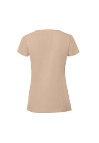 FRUIT OF THE LOOM - Koszulka Damska Iconic 195 Premium Ringspun Cotton T-shirt. Kolor: beżowy. Sport: turystyka piesza