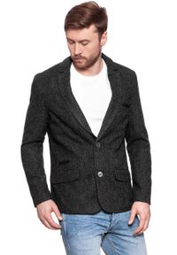 Anerkjendt - MĘSKA MARYNARKA ANERKJENDT HAL BLAZER CAVIAR 8.513.104. Okazja: na co dzień. Materiał: wełna. Wzór: melanż. Styl: casual