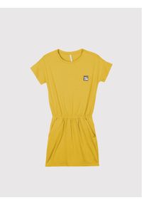 COCCODRILLO - Coccodrillo Sukienka codzienna WC2129201EVG Żółty Regular Fit. Okazja: na co dzień. Kolor: żółty. Materiał: bawełna. Typ sukienki: proste. Styl: casual #1