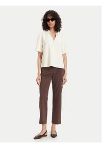 Maryley Spodnie materiałowe 26EB527/06MO Brązowy ciemny Regular Fit. Kolor: brązowy. Materiał: bawełna #2