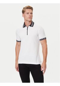 Versace Jeans Couture Polo 79GAGT02 CJ01T Biały Regular Fit. Typ kołnierza: polo. Kolor: biały. Materiał: bawełna