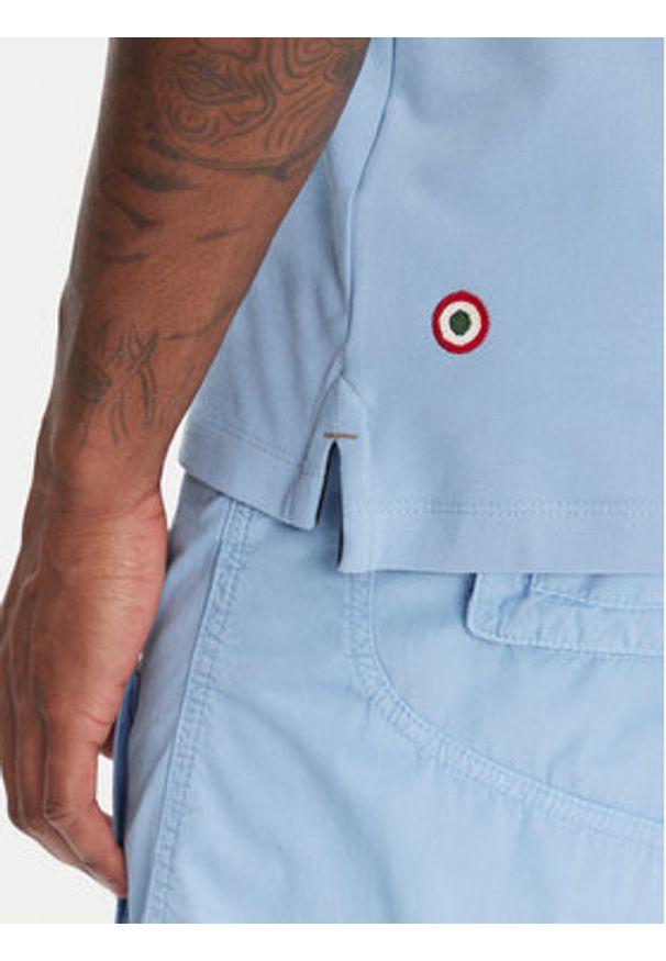 Aeronautica Militare Polo 251PO1850P191 Niebieski Slim Fit. Typ kołnierza: polo. Kolor: niebieski. Materiał: bawełna