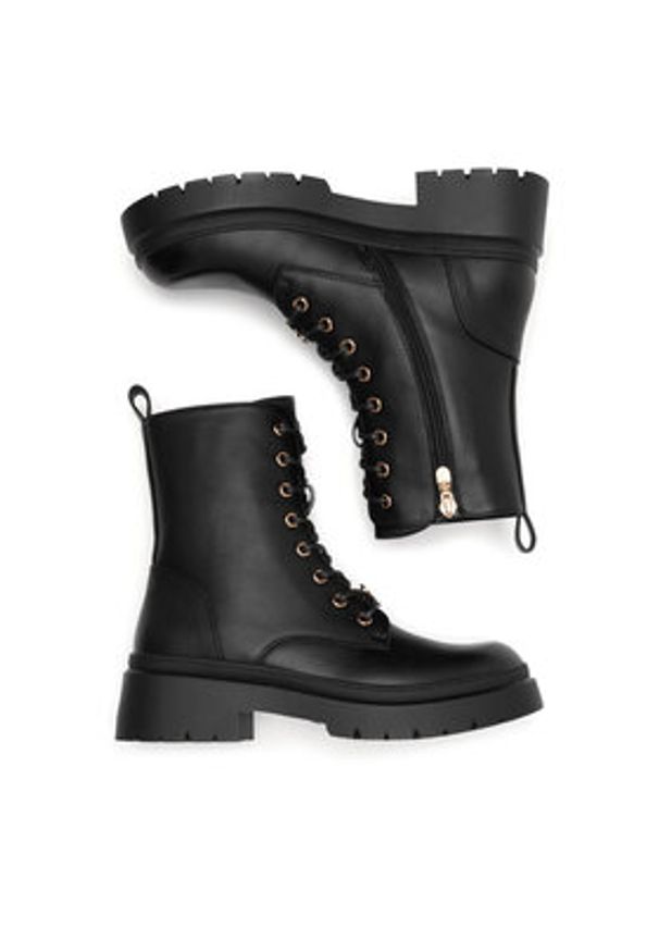 DeeZee Botki HY90107-2A Czarny. Kolor: czarny. Materiał: materiał