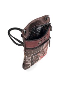 Brązowa Damska Torebka Na Telefon Anekke Mademoiselle. Kolor: brązowy. Styl: elegancki. Rodzaj torebki: na ramię #3