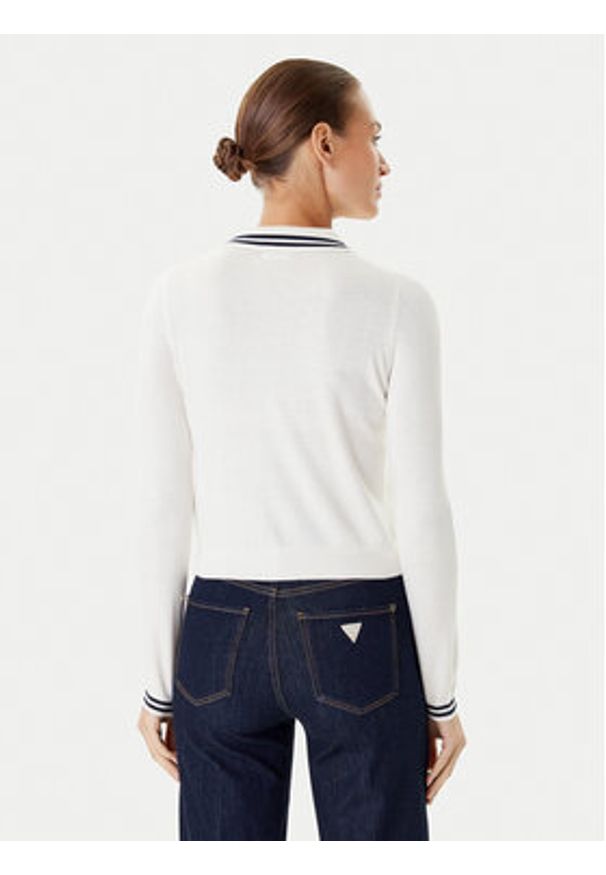 Guess Jeans Kardigan W5YR32 Z3HO2 Écru Regular Fit. Materiał: syntetyk