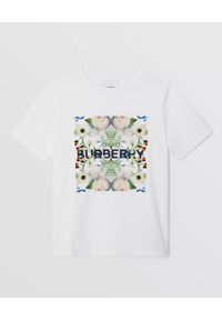 BURBERRY CHILDREN - Biały t-shirt z kolorowym nadrukiem 3-14 lat. Kolor: biały. Materiał: bawełna. Wzór: kolorowy, nadruk. Sezon: lato