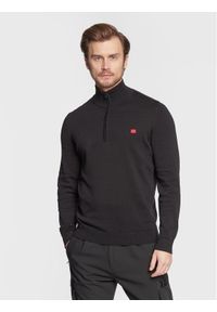 Hugo Sweter San Quintus-C 50474164 Czarny Regular Fit. Kolor: czarny. Materiał: bawełna #1