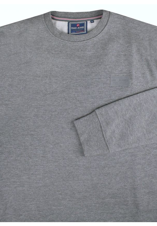 Miękka i Wygodna Męska Bluza - Pako Jeans - Popielata. Kolor: szary. Materiał: poliester, bawełna