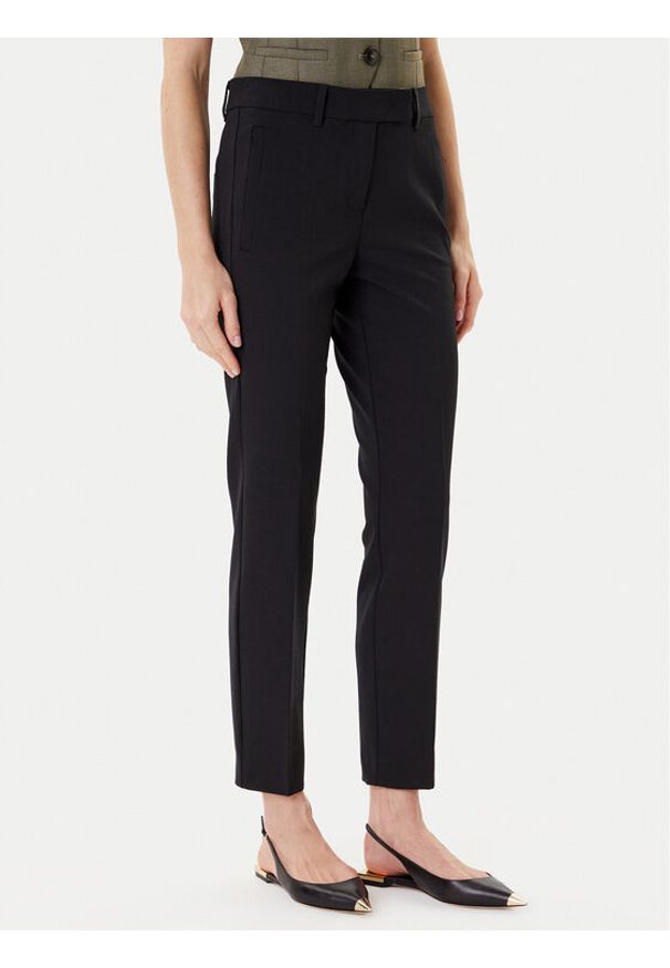 Marella Chinosy Opaco 2523136101 Czarny Slim Fit. Kolor: czarny. Materiał: wełna, syntetyk