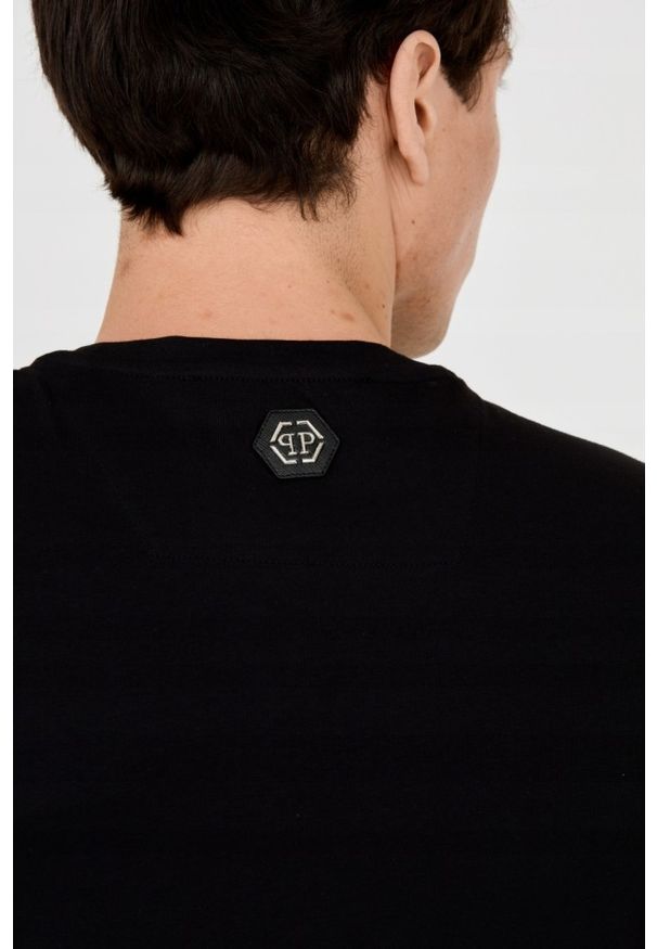 Philipp Plein - PHILIPP PLEIN Męski t-shirt czarny z czaszką, Rozmiar XXL. Kolor: czarny