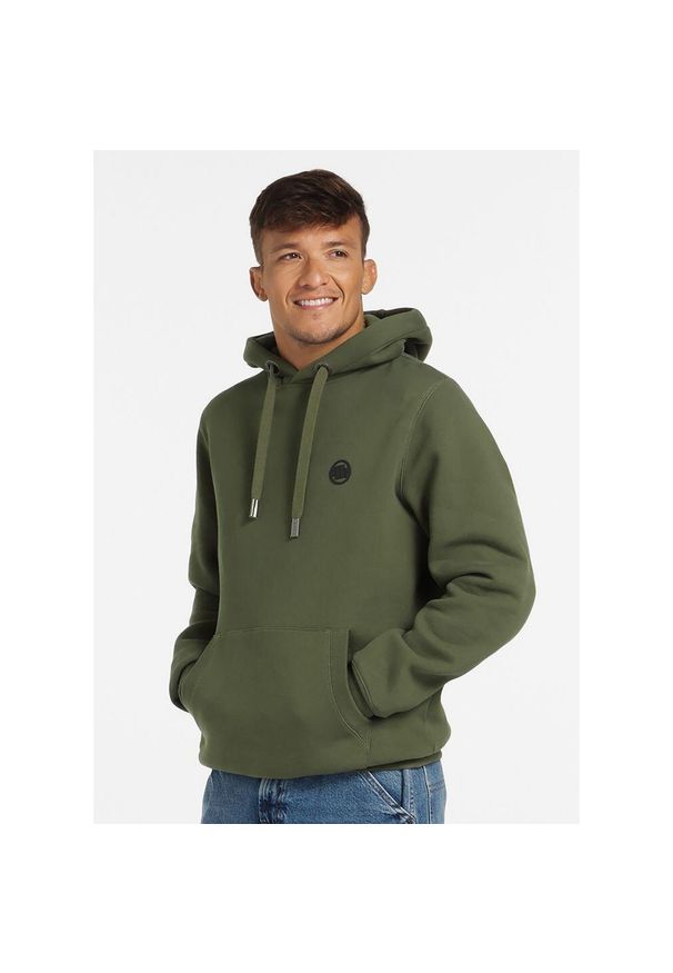 PITBULL - Bluza męska Pitbull z kapturem Small Logo. Typ kołnierza: kaptur. Kolor: zielony. Sport: fitness