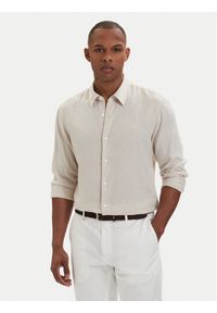 Calvin Klein Koszula LV04LE125G Beżowy jasny Regular Fit. Kolor: beżowy. Materiał: lyocell #1