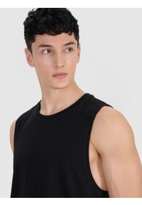 4f - 4F Tank top oversize męski - czarny XXL. Kolor: czarny. Materiał: bawełna, dzianina, materiał, poliester. Długość rękawa: bez rękawów. Sport: koszykówka