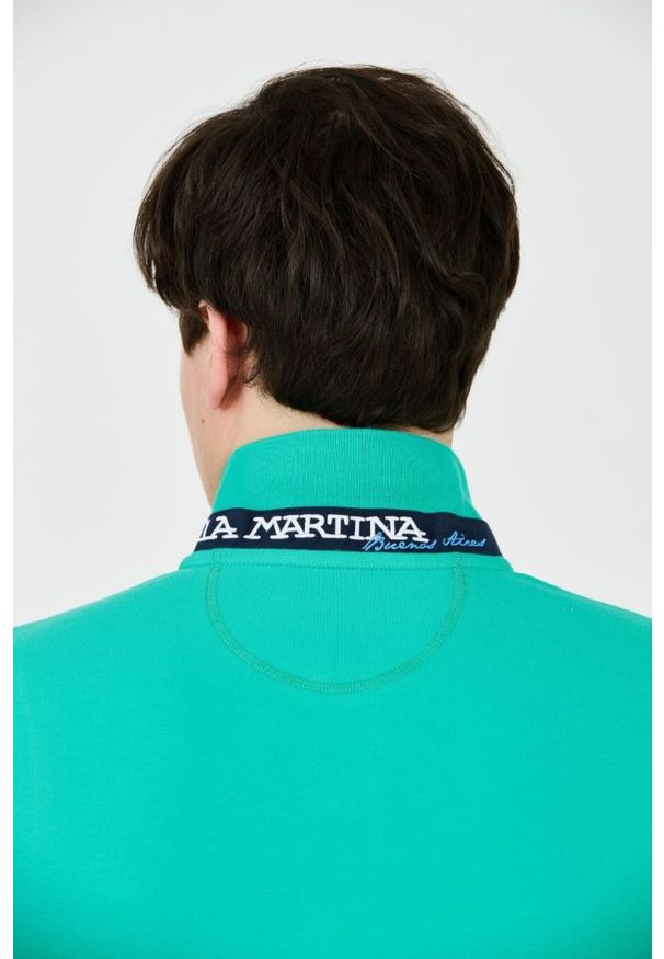 La Martina - LA MARTINA Szmaragdowe męskie polo z małym logo, Rozmiar XL. Typ kołnierza: polo. Kolor: zielony