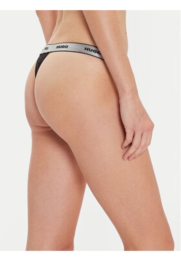 Hugo - HUGO Komplet stringów 50527212 Czarny. Kolor: czarny. Materiał: bawełna