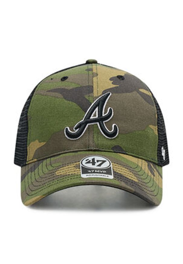 47 Brand Czapka z daszkiem MLB Atlanta Braves Branson Trucker B-CBRAN01GWP-CMB Zielony. Kolor: zielony. Materiał: materiał