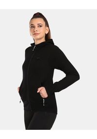 Damski sweter z wełny merynosów z kapturem Kilpi WOLIE-W. Typ kołnierza: kaptur. Kolor: czarny. Materiał: wełna. Sport: turystyka piesza