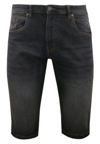 Jeansowe Męskie Szorty (Krótkie Spodenki) - Pako Jeans - Grafitowe. Kolor: szary. Materiał: bawełna, elastan. Długość: krótkie. Sezon: lato. Styl: wakacyjny