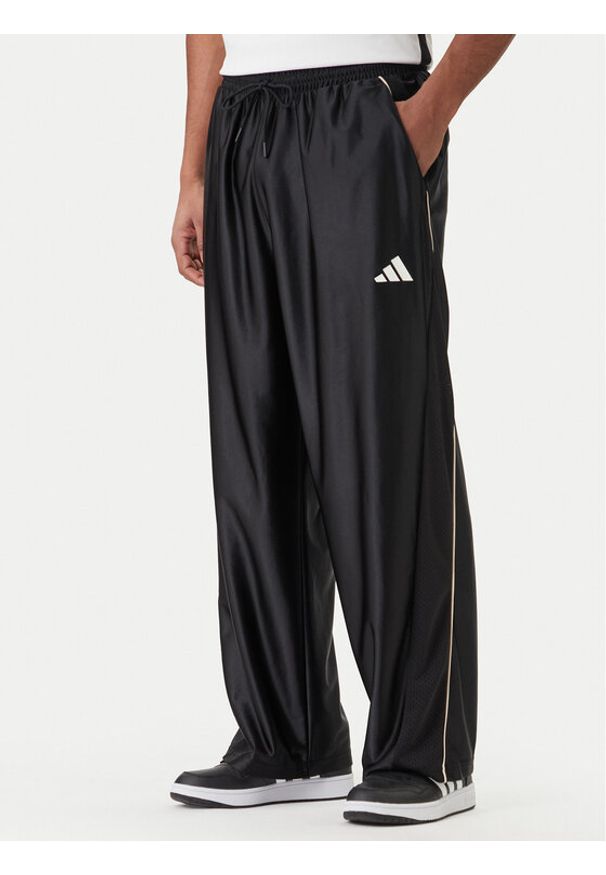 Adidas - adidas Spodnie dresowe Stadium Shiny JZ6848 Czarny Loose Fit. Kolor: czarny. Materiał: syntetyk