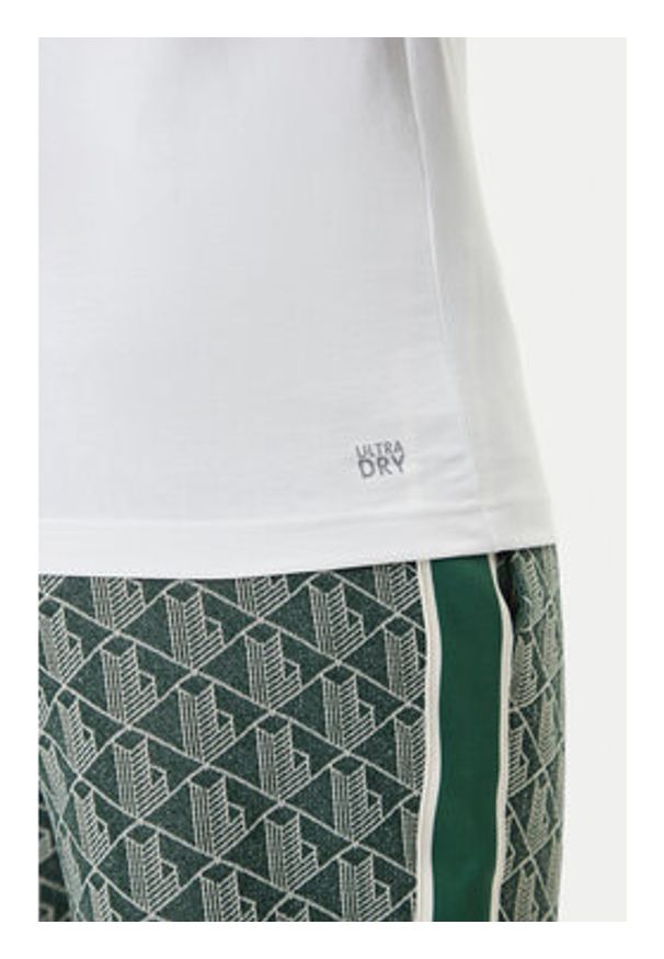 Lacoste T-Shirt TH7712 Biały Regular Fit. Kolor: biały. Materiał: syntetyk, bawełna