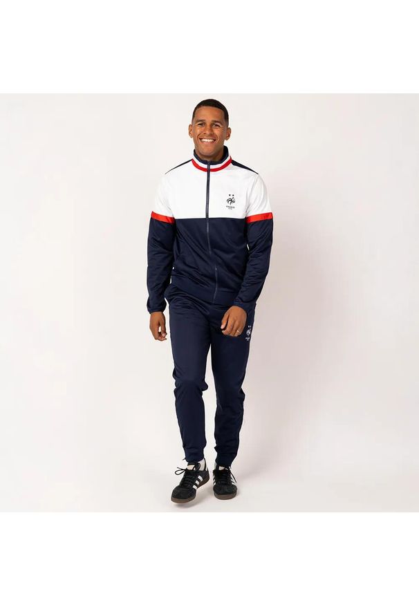 Dres Treningowy Francja Mężczyźni 24/25 - FFF. Kolor: niebieski, wielokolorowy, biały. Materiał: dresówka. Sport: piłka nożna