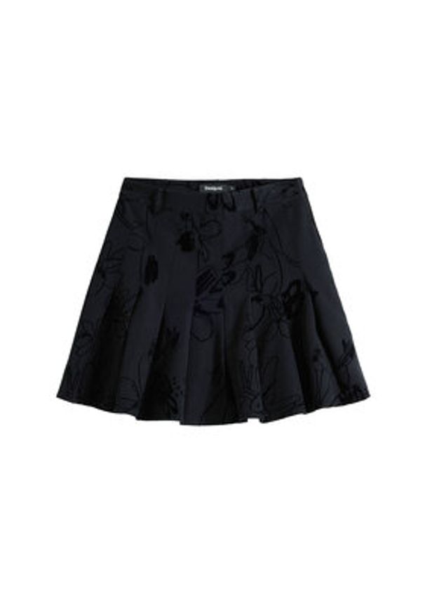 Desigual Spódnica mini Flock 25WWFW10 Czarny Regular Fit. Kolor: czarny. Materiał: syntetyk