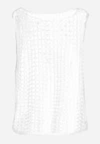 Born2be - Biały Ażurowy Top w Stylu Szydełkowym Maloetti. Kolor: biały. Materiał: jeans. Wzór: ażurowy. Sezon: lato. Styl: elegancki #7
