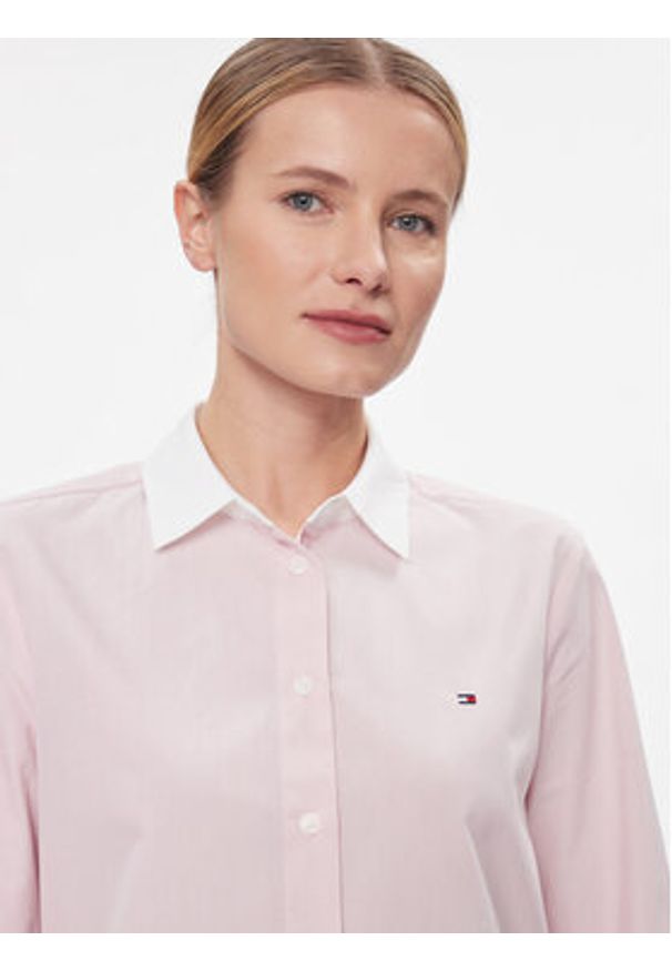 TOMMY HILFIGER - Tommy Hilfiger Koszula Fill A Fill Regular Shirt WW0WW40531 Różowy Regular Fit. Kolor: różowy. Materiał: bawełna