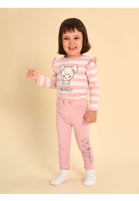 Sinsay - Spodnie z falbaną i kokardką Mini Smiley® - różowy. Kolor: różowy #1