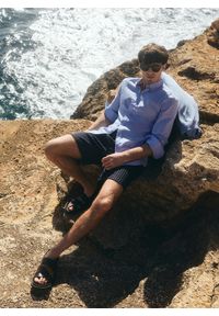 Pako Lorente - PAKO LORENTE – Błękitna koszula z lnu i bawełny. Kolor: czarny, niebieski, biały. Materiał: bawełna, len. Długość rękawa: długi rękaw. Długość: długie. Sezon: wiosna, lato #8