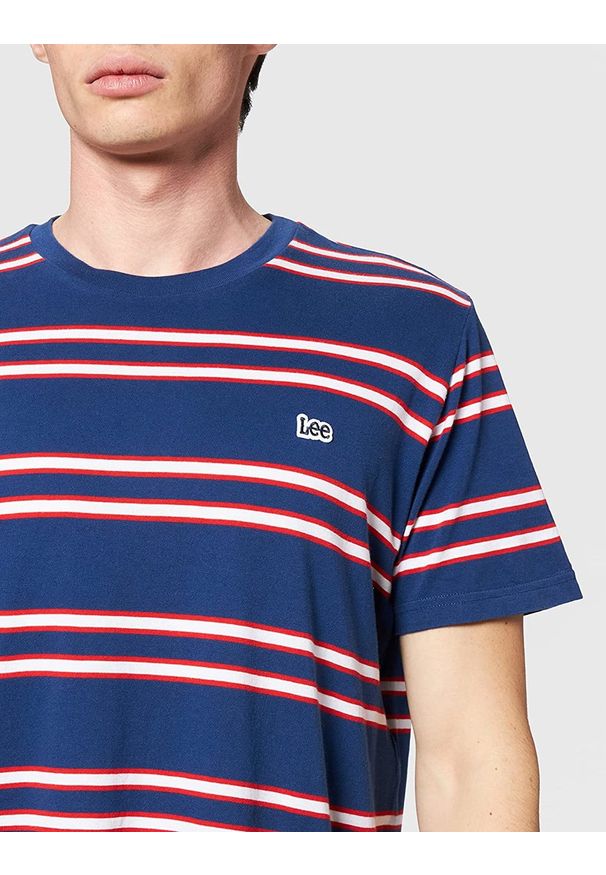 Lee - LEE BASIC STRIPE TEE MĘSKI T-SHIRT REGULAR FIT WASHED BLUE L61LEELR 112113934