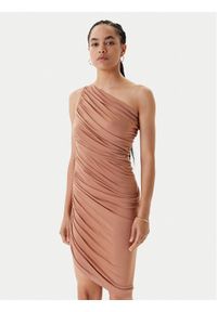 NORMA KAMALI Sukienka koktajlowa ST1253MD288833 Beżowy Slim Fit. Kolor: beżowy. Materiał: wiskoza. Styl: wizytowy