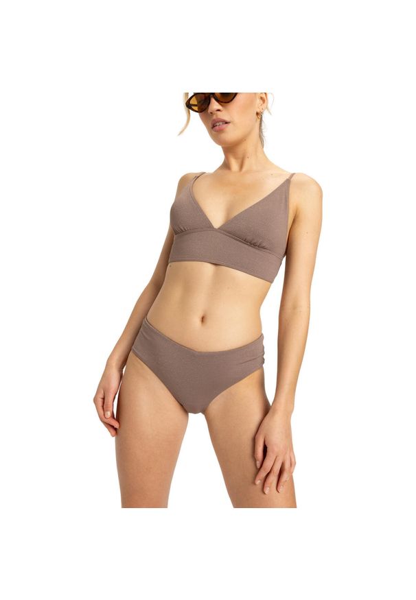 Roxy - Klasyczne majtki bikini dla Kobiety LASCA Brązowy. Kolor: brązowy. Materiał: nylon, elastan, materiał