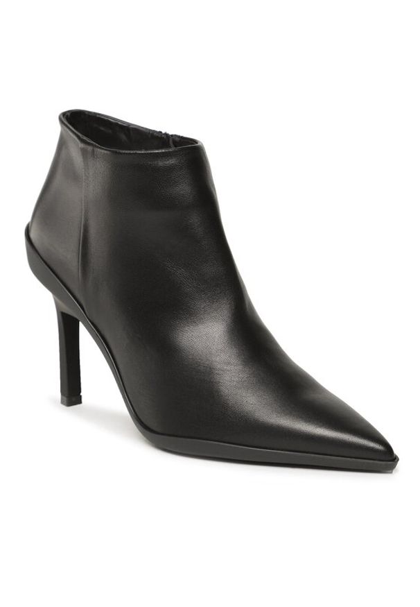 Calvin Klein Botki Wrap Stiletto Ankle Boot 90Hh HW0HW01600 Czarny. Kolor: czarny. Materiał: skóra
