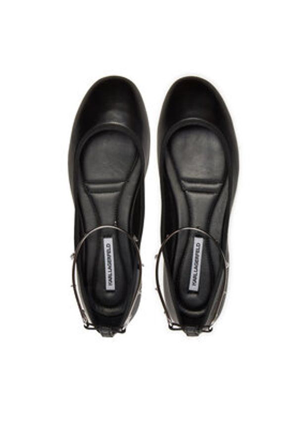 Karl Lagerfeld - KARL LAGERFELD Baleriny Karo KL40124 Czarny. Kolor: czarny. Materiał: skóra