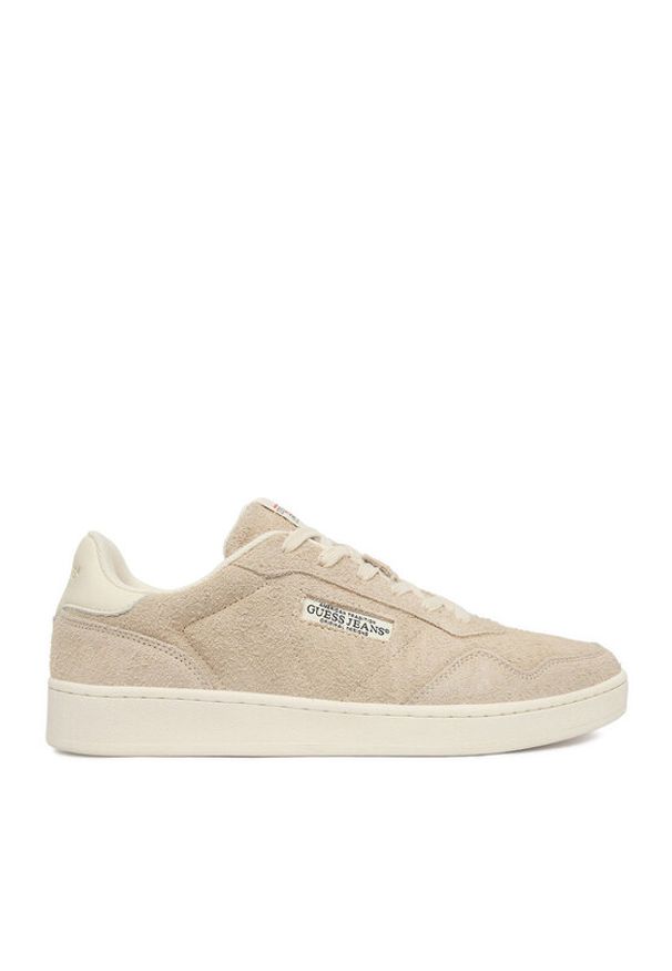 Guess Jeans Sneakersy EO-LUNARI-02 WE Beżowy. Kolor: beżowy. Materiał: skóra, zamsz