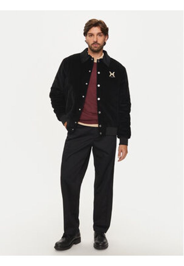 John Richmond Kurtka bomber UMA24090GB Czarny Regular Fit. Kolor: czarny. Materiał: bawełna