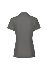 FRUIT OF THE LOOM - Damska Koszulka Polo Premium Plain. Typ kołnierza: polo. Kolor: szary