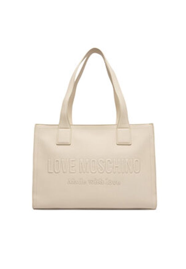 Love Moschino - LOVE MOSCHINO Torebka JC4045PP1OLE0110 Écru. Materiał: skórzane