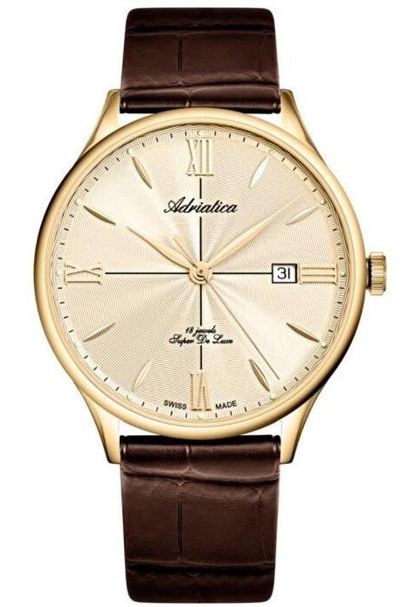 Zegarek męski Adriatica A1230.1261MXLC brązowy. Kolor: brązowy