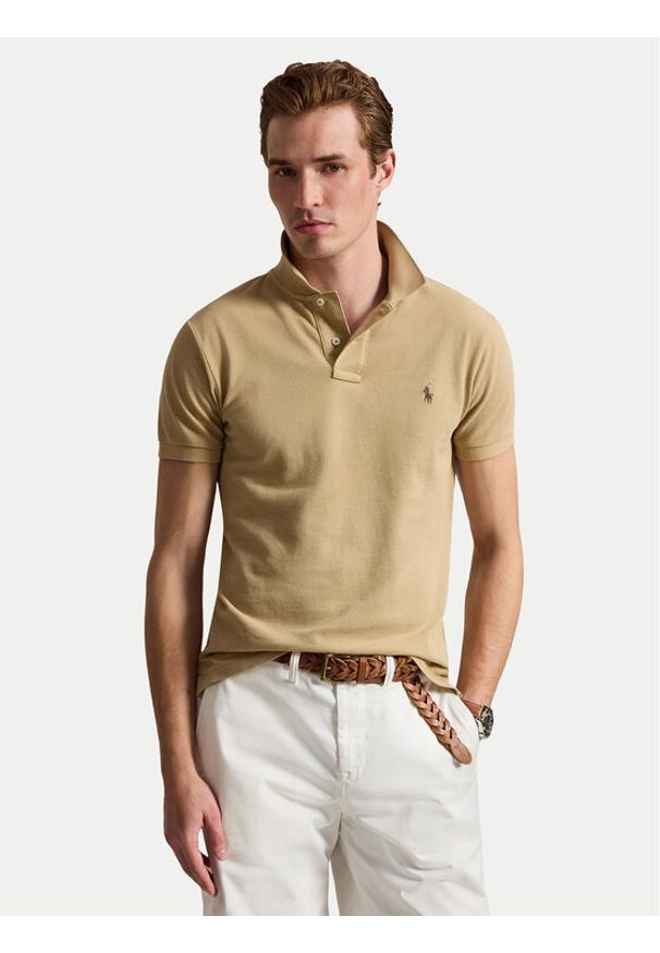 Polo Ralph Lauren Polo 710536856511 Beżowy Regular Fit. Typ kołnierza: polo. Kolor: beżowy. Materiał: bawełna