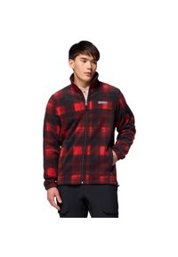 columbia - Polar turystyczny męski Steens Mountain Printed Jacket. Kolor: czerwony. Materiał: poliester. Sport: turystyka piesza