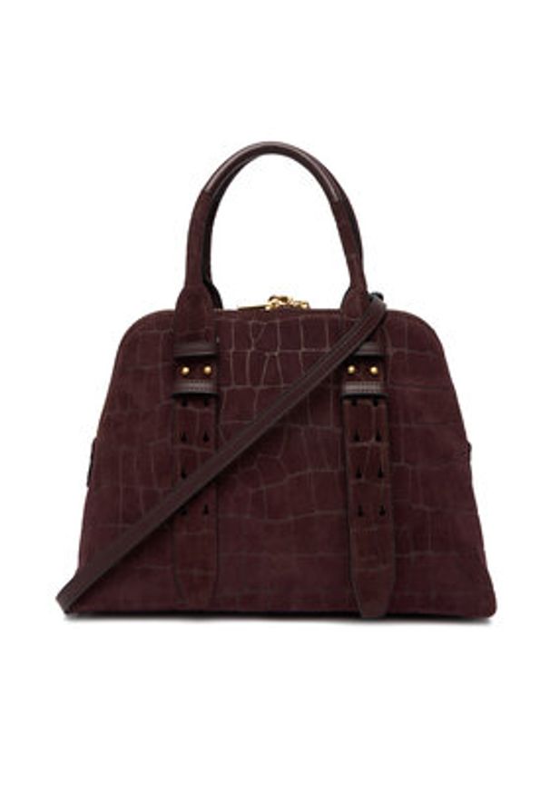 Pinko - PINKO Torebka Bowling Bag Medium AI 25-26 PLTT 105906 A2YW Bordowy. Kolor: czerwony. Materiał: skórzane, zamszowe