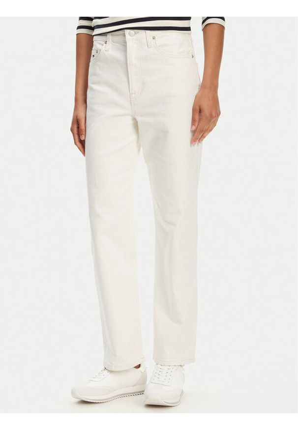 Tommy Jeans Jeansy Layla DW0DW20481 Biały Straight Fit. Kolor: biały
